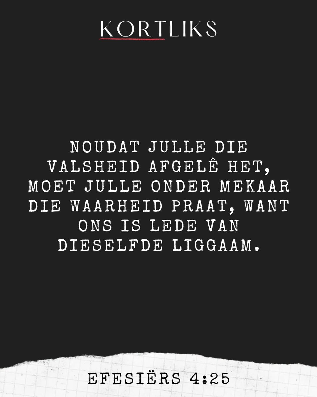 13 Oktober - Waarheid bo gemak
