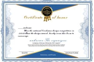 140款精美荣誉证书 图片+PSD模板+CDR模板+Word模板