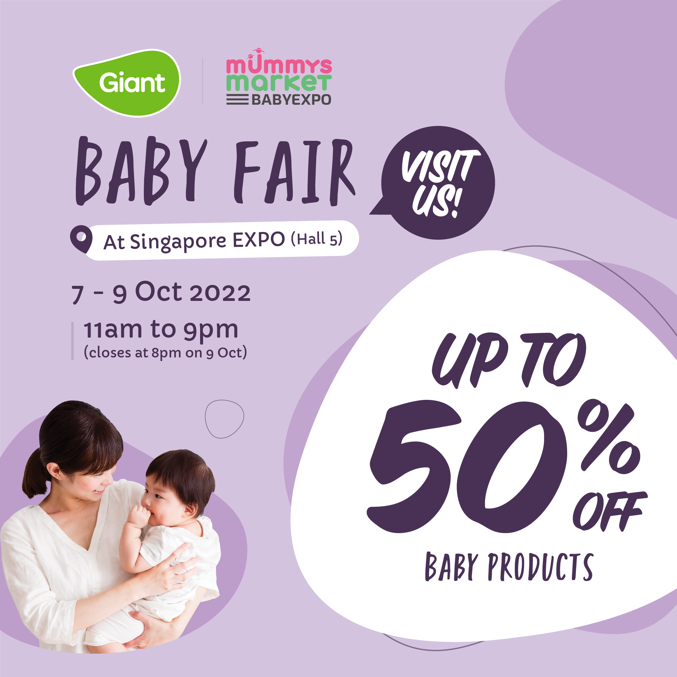Up to 50% OFF Baby Essentials at Giant at Mummy's Market Singapore Expo Baby Fair