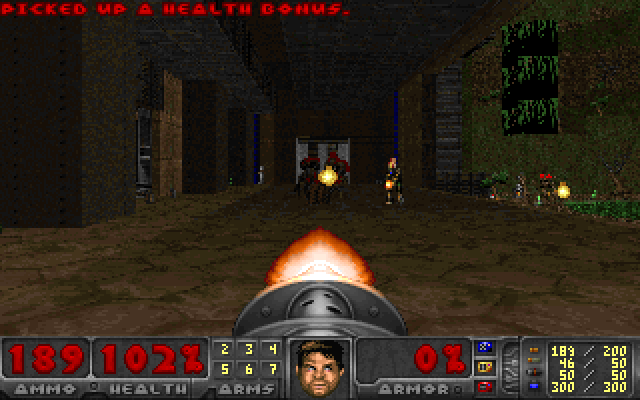 Mid-fight in the corridor, rockets and fireballs: tic 450