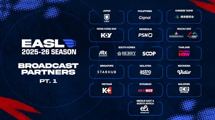 EASL Announces First Group Of Broadcast Partners For 2025–26 Season