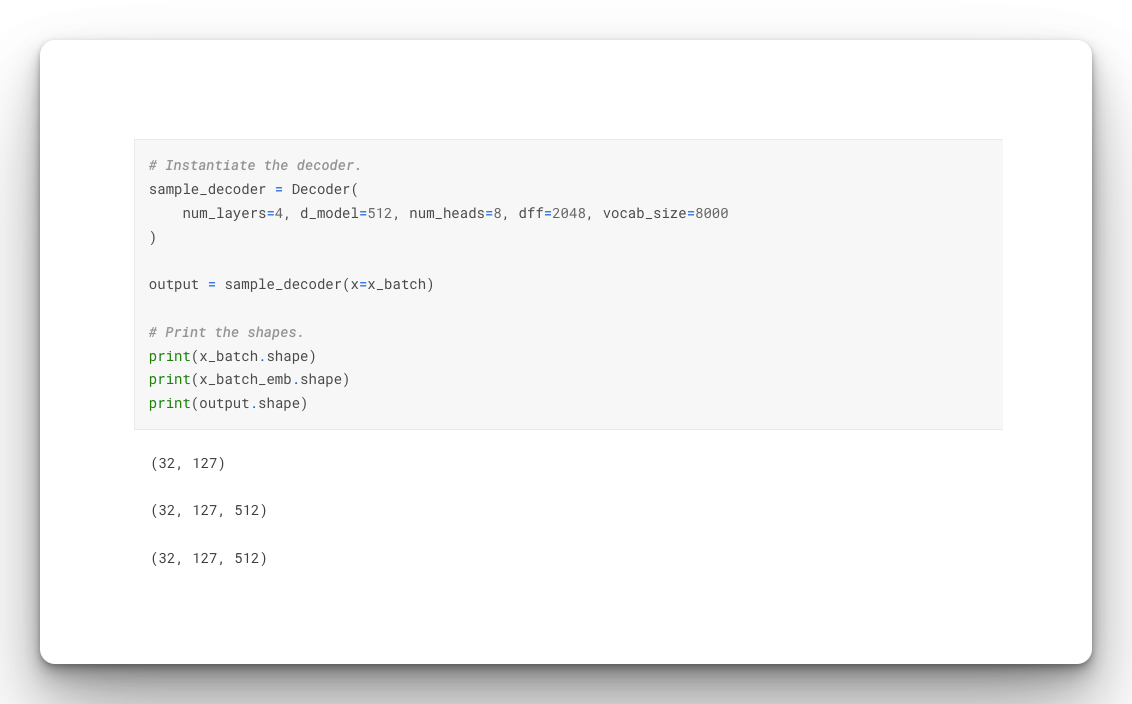 Implementing Transformer decoder for text generation in Keras and TensorFlow