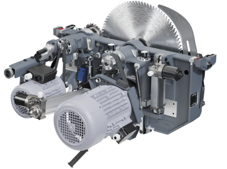 Fierăstrău de formatizat cu control digital FORMAT4 kappa 450 x-motion, echipat cu ecran tactil și masă mobilă pentru ateliere profesionale.