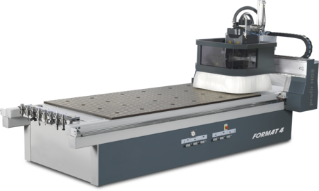 Centru de prelucrare CNC Format4 profit H08 cu masă nesting pentru debitare PAL și MDF în producția de mobilier.