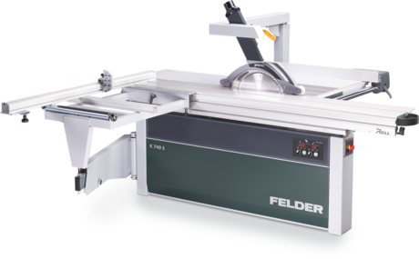 Ferăstrău circular de formatizat FELDER K 740 S, echipat cu carul glisant "X-Roll" pentru precizie austriacă în ateliere profesionale