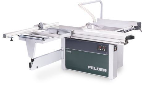 Ferăstrău circular de formatizat FELDER K 700 professional, echipat cu masa mobilă "X-Roll" și control digital "Power-Drive".