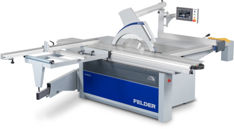 Ferăstrău circular de formatizat industrial FELDER K 945 S, echipat cu panou de control CNC "x-motion" și ecran tactil pentru automatizare completă.