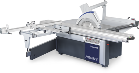 Fierăstrău circular profesional FORMAT4 kappa 450 (x-motion), echipat pentru tăieri de mare precizie și eficiență în fabricarea mobilei la comandă.