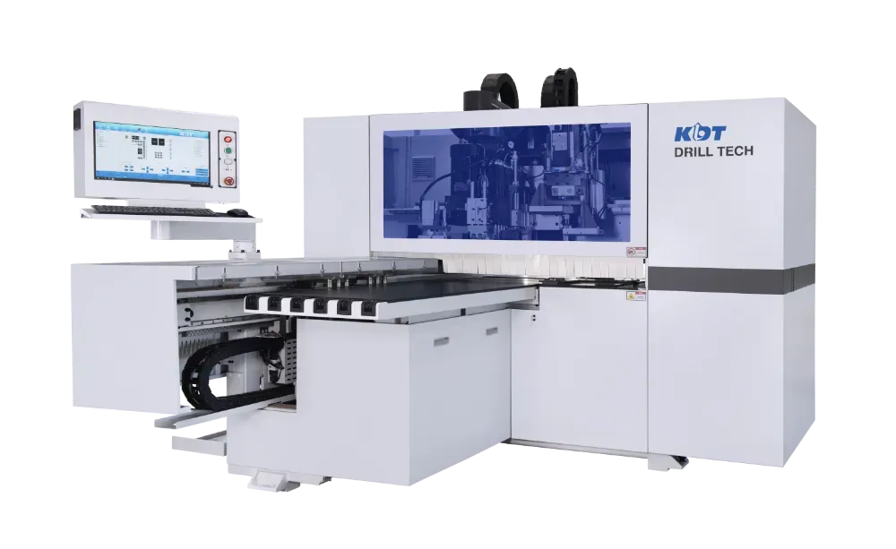 Mașină CNC de găurit KDT Drill Tech pentru prelucrarea panourilor de mobilier.