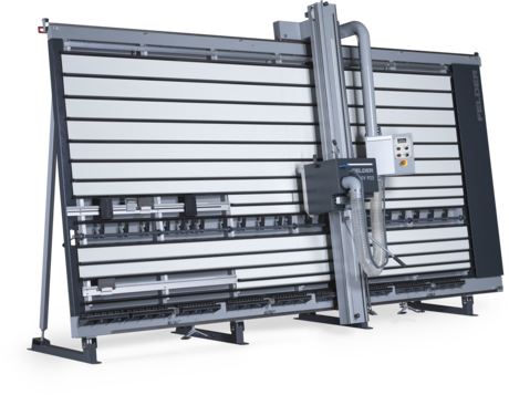 Fierăstrău circular vertical (circular de perete) FELDER KV 925 M, o soluție profesională pentru debitarea panourilor de mari dimensiuni într-un spațiu compact.
