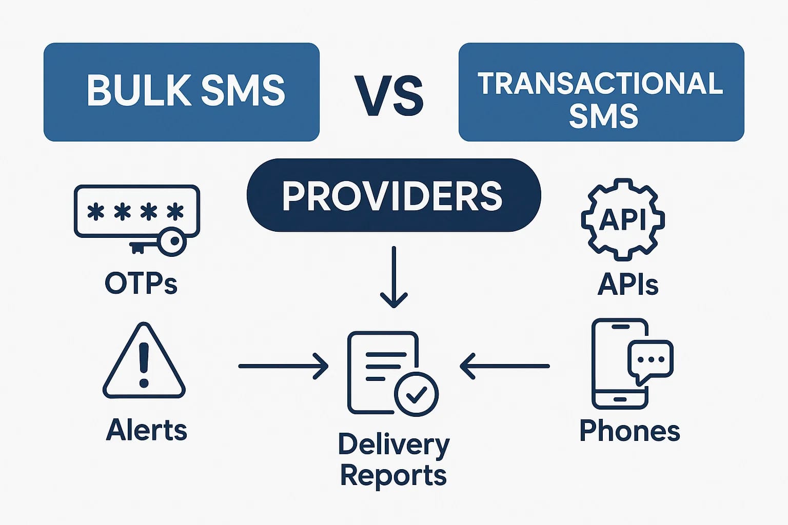 How a bulk message service provider and a transactional sms service provider work together to deliver reliable OTPs and alerts