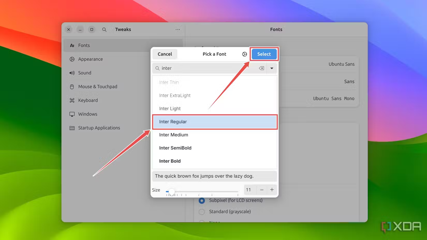 Enabling the Inter font in Ubuntu