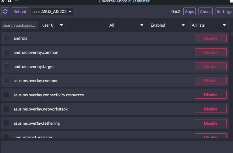 Universal Android Debloater