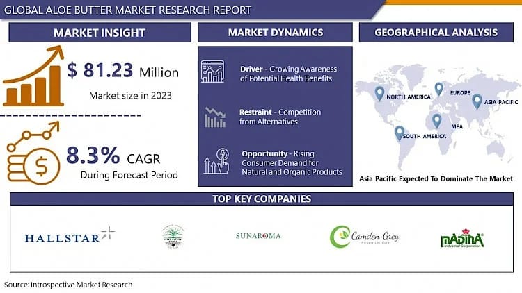Aloe Butter Market Size to Surpass USD 1683.14 Million with a Growing CAGR of 8.3% by 2032