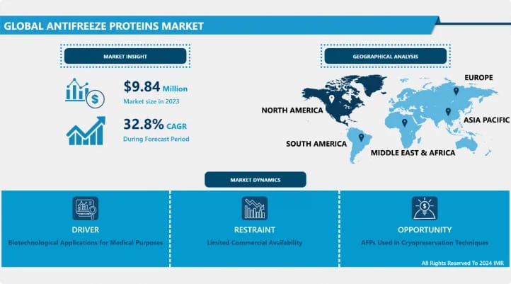 Global Antifreeze Proteins Market To Capture A CAGR Of 32.8%, To Hit USD 126.41 Million By 2032