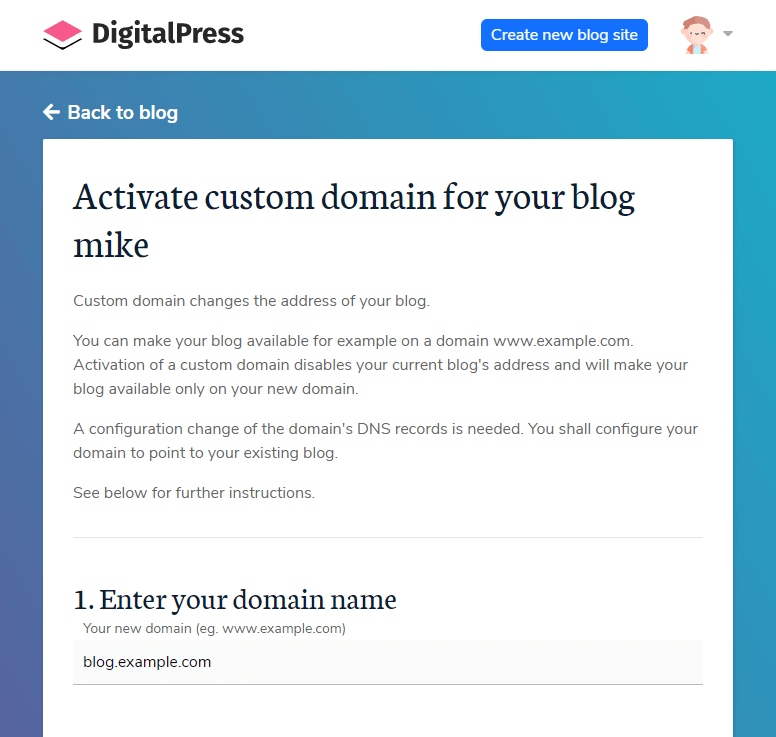 Custom domains with Ghost blog