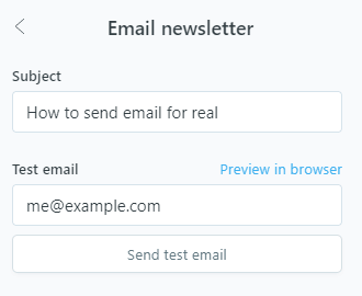 Send email newsletter in Ghost