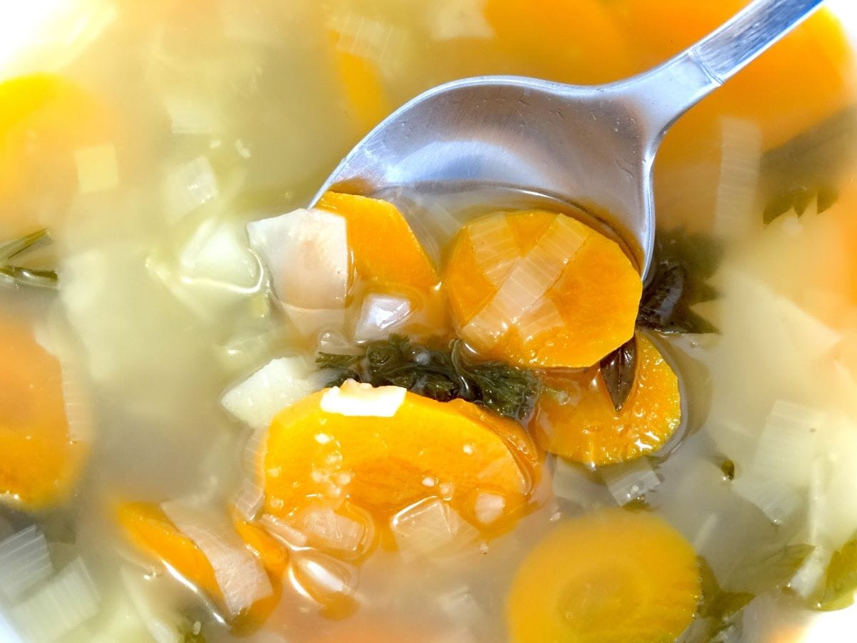 "Simple yet satisfying: a bowl of wholesome vegetable soup"