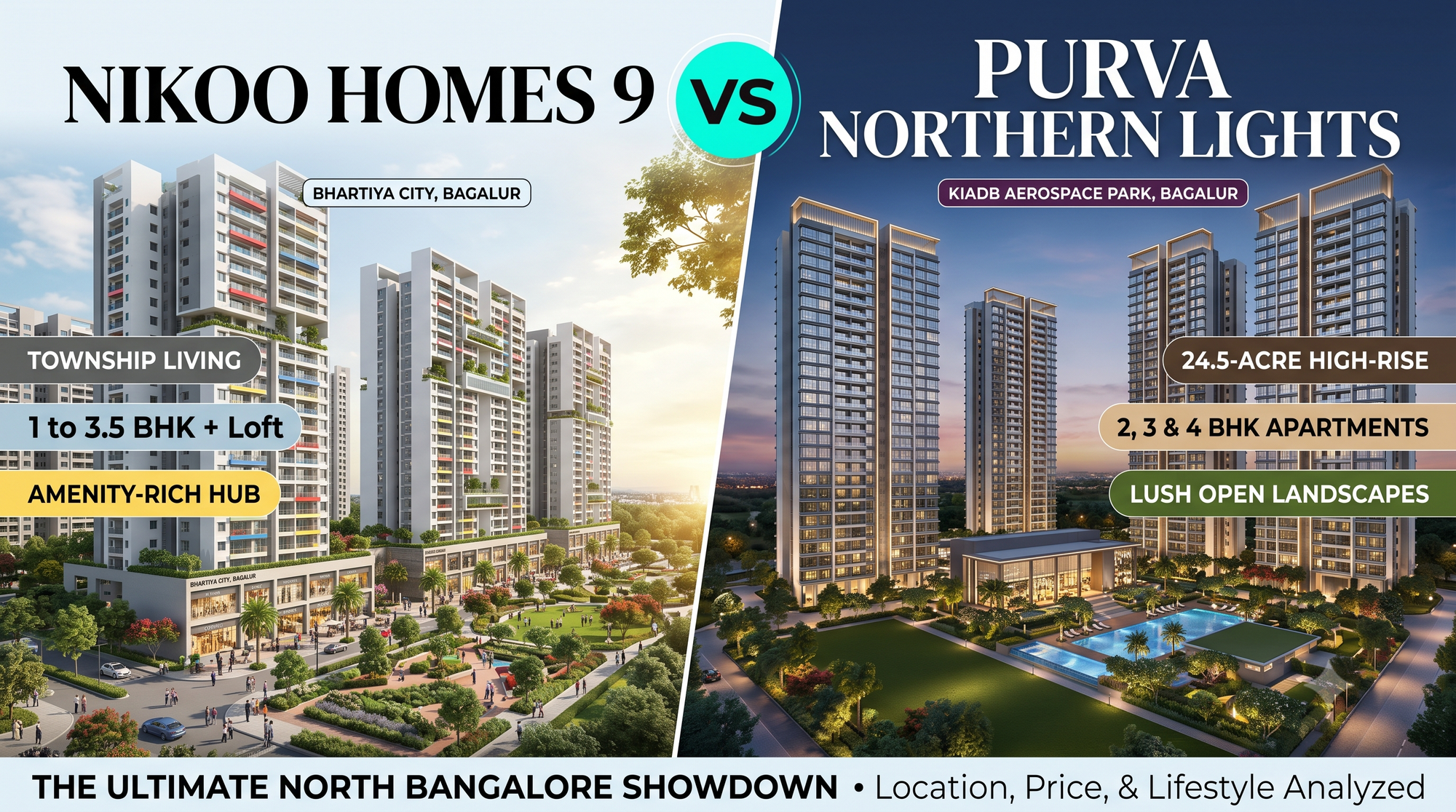 Nikoo Homes 9 vs Purva Northern Lights