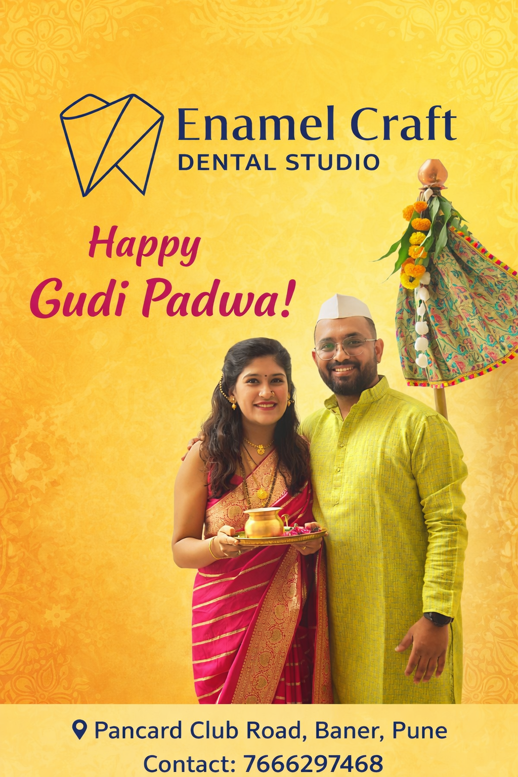 🌼 Gudi Padwa शुभेच्छा from Enamel Craft Dental Studio 🌼