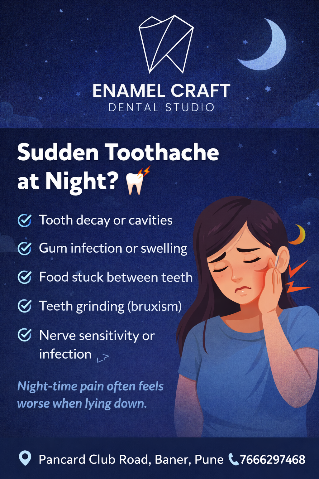 Sudden Toothache at Night? Causes & Treatment in Baner, Pune