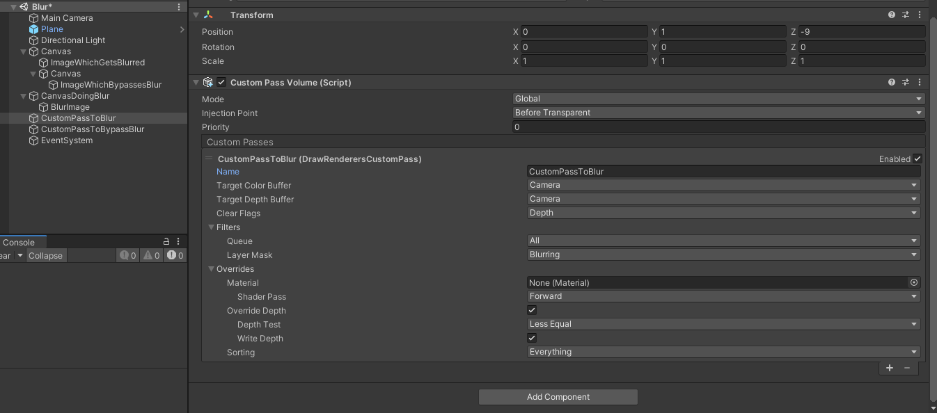 Unity UI Blur In HDRP