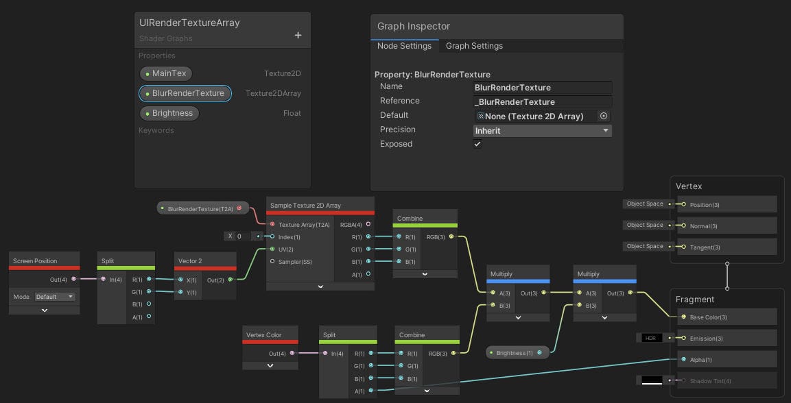 A screenshot of a Shader Graph custom HDRP Unlit shader.