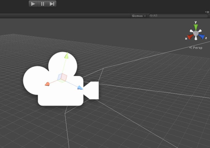 Unity camera icon in the editor.