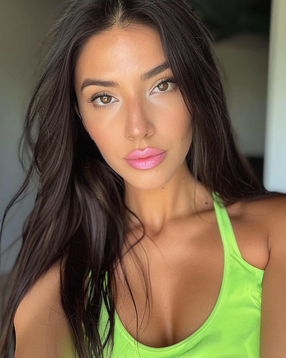 Brazilian woman wearing a lime top