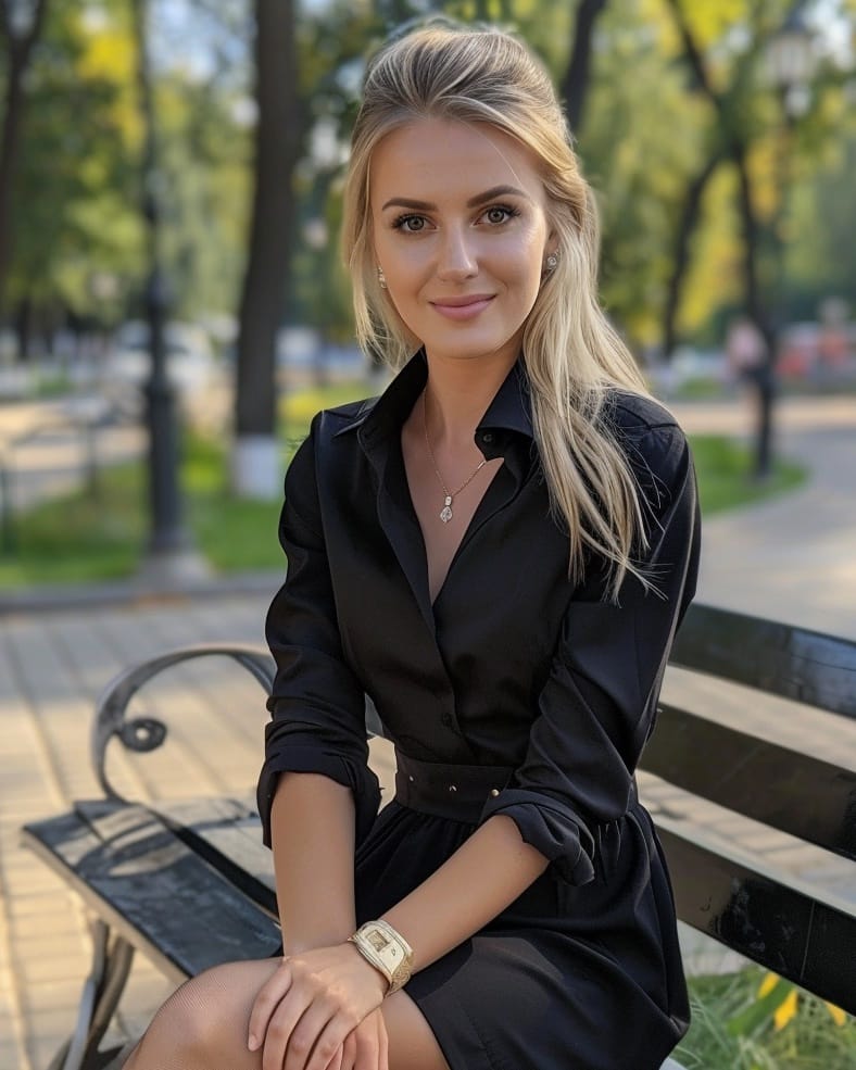 Ukrainian woman in a park