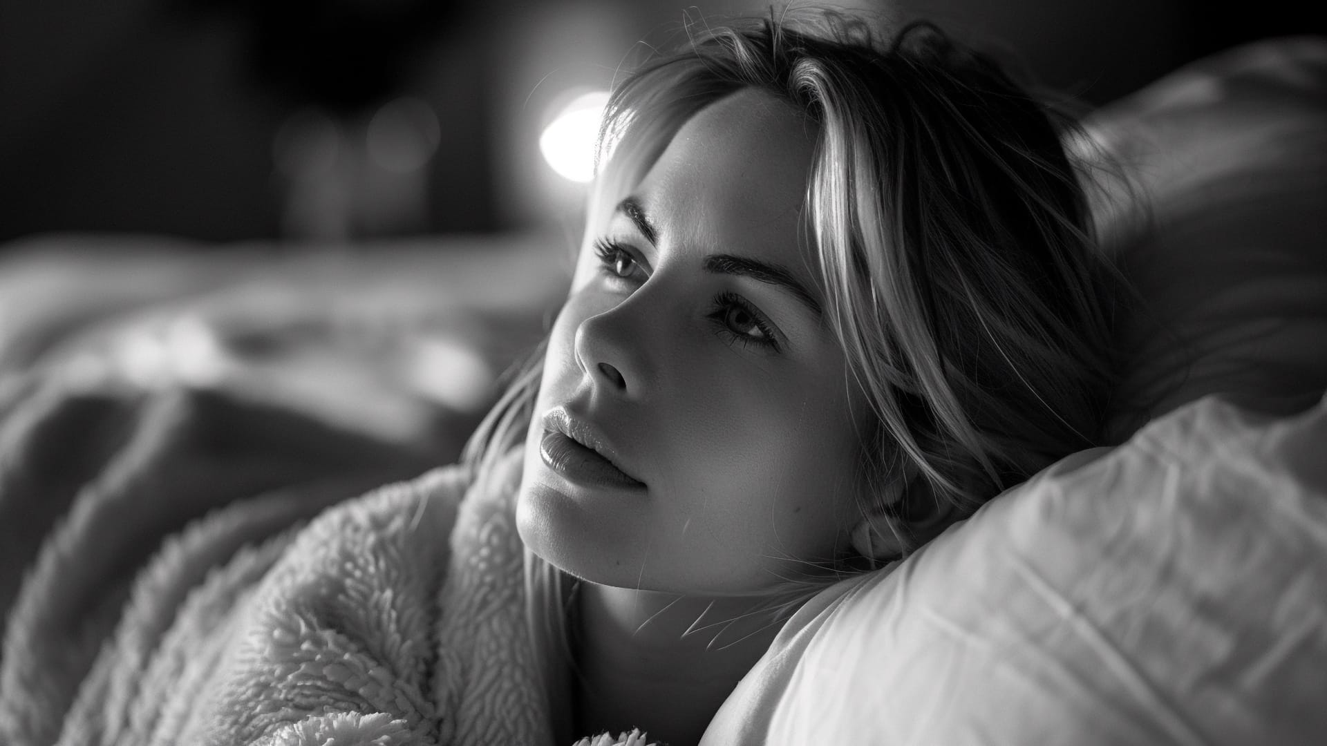 Woman in black and white