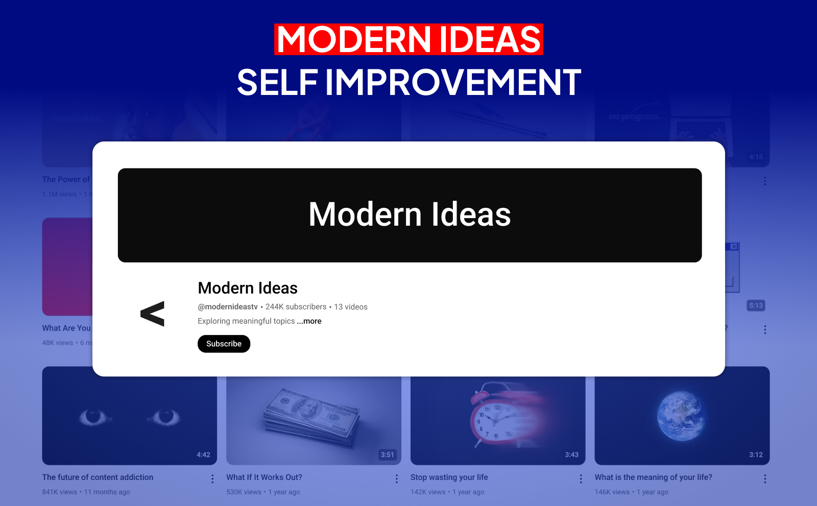 Modern ideas - self improvement - Faceless YouTube Channel Profitable
