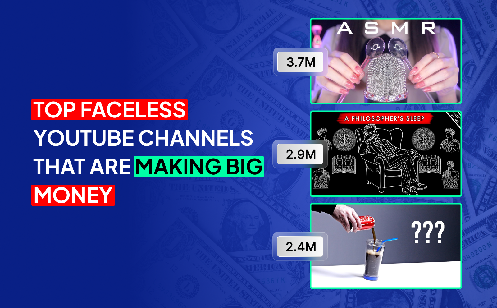 Top Faceless Youtube channels that are making BIG money and Faceless YouTube Channel Profitable