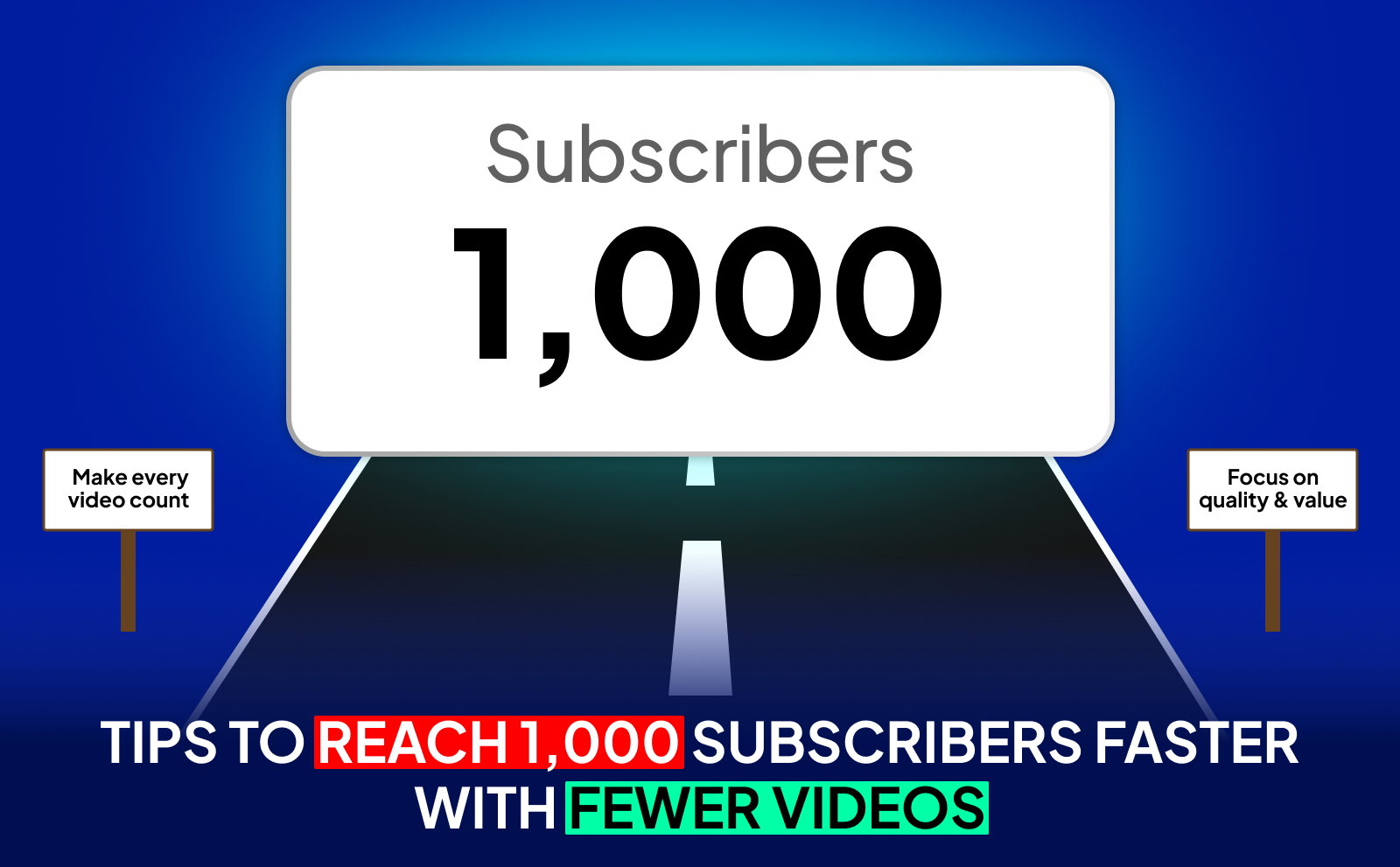 Tips to reach 1,000 subscribers faster with fewer videos