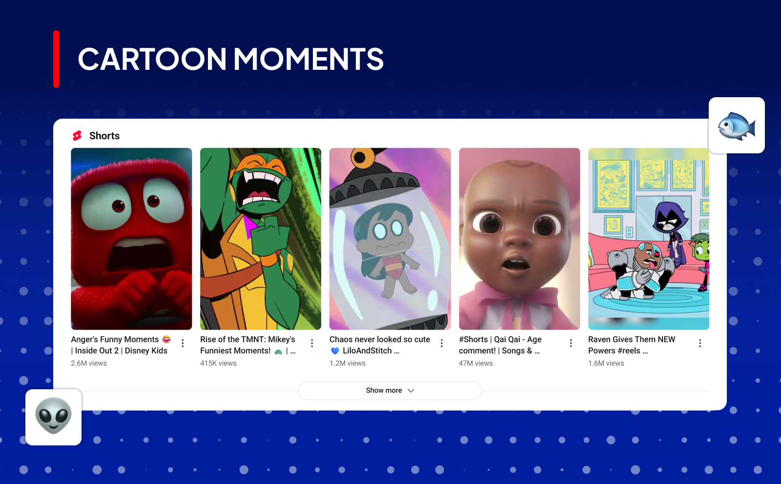 YouTube shorts niches Cartoon moments