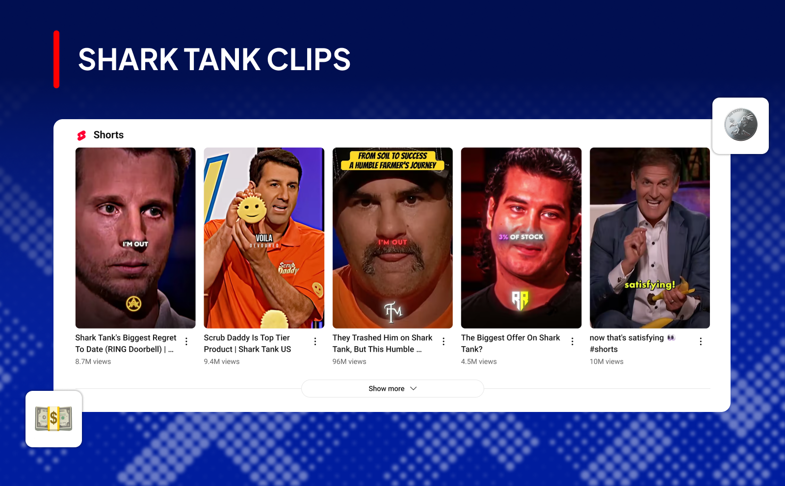 YouTube shorts niches Shark Tank clips