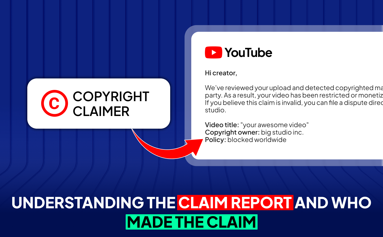 Understanding the claim report and who made the claim - YouTube Copyright Claim