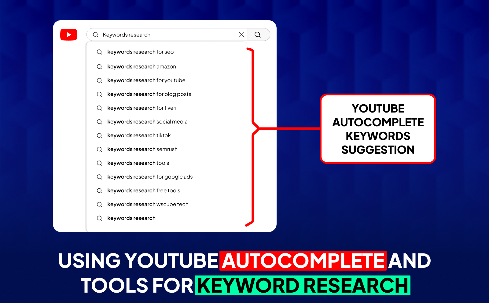 Using Youtube autocomplete and tools for keyword research- Optimize YouTube Videos
