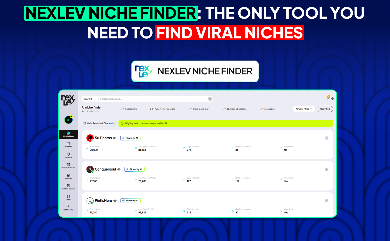 Nexlev Niche Finder: The Only Tool You Need To Find Viral Niches