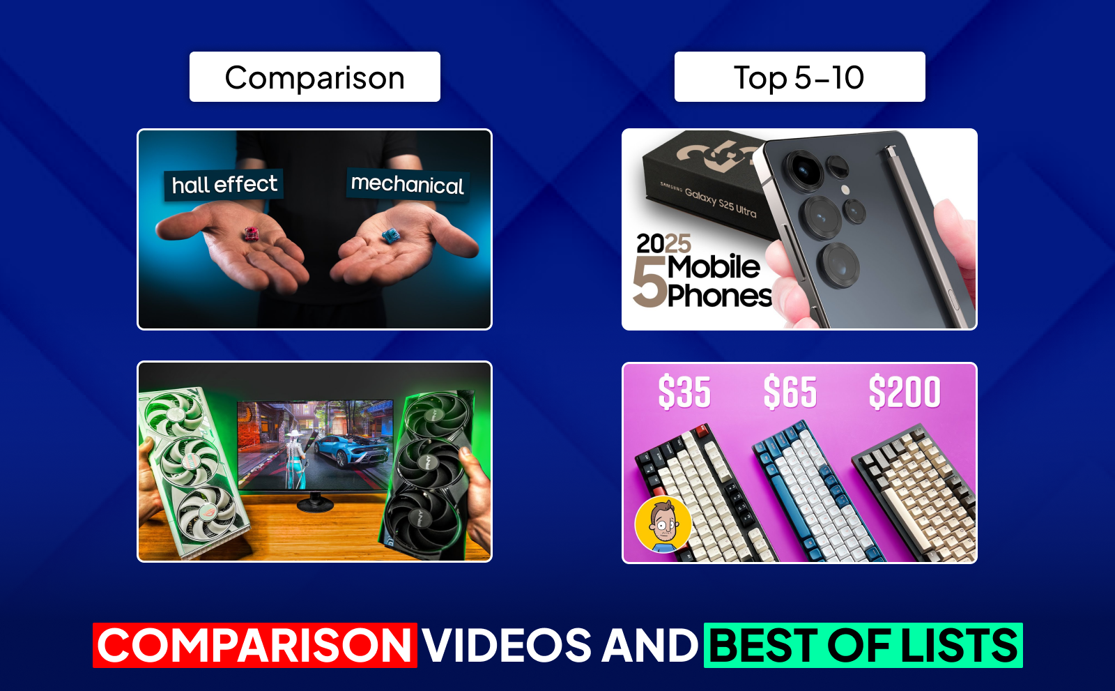 YouTube Affiliate Marketing - Comparison Videos And Best Of Lists