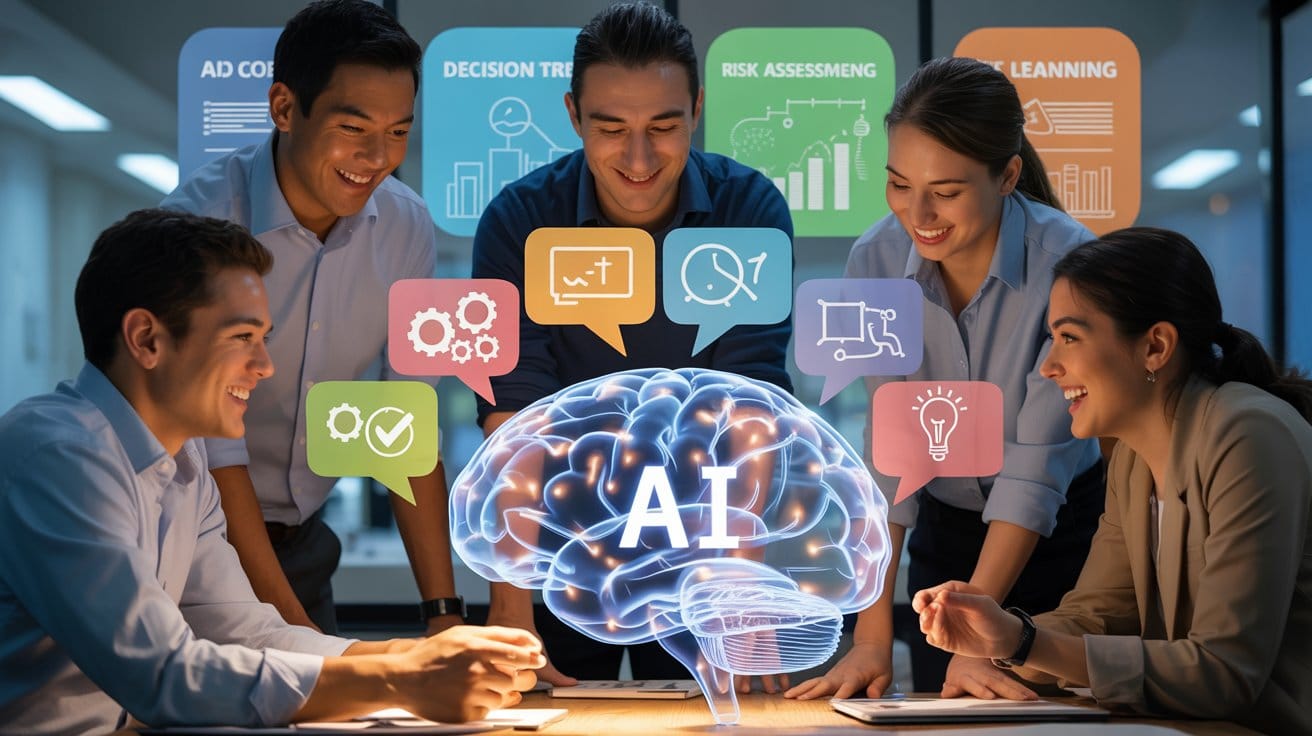 group of people learning AI literacy - AI generated image