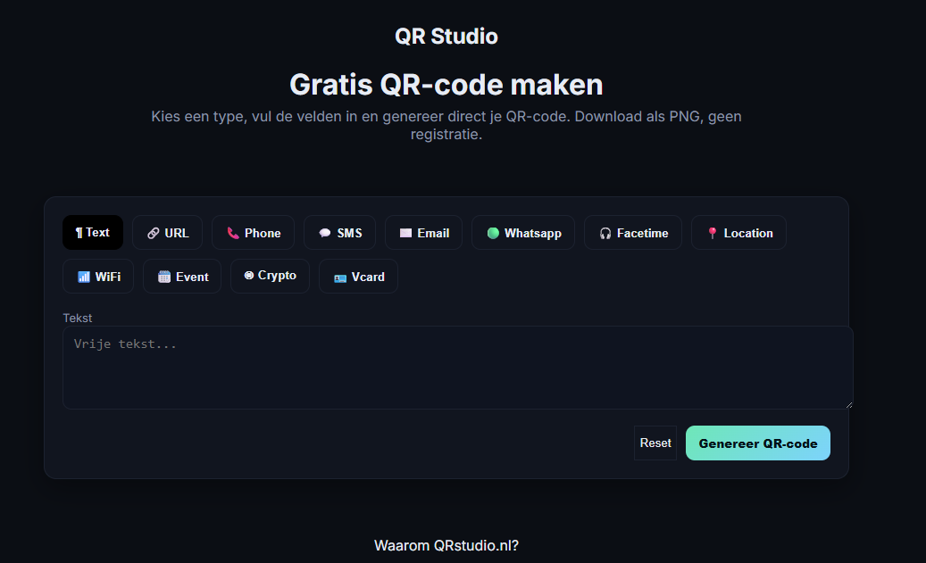 Gratis QR codes maken