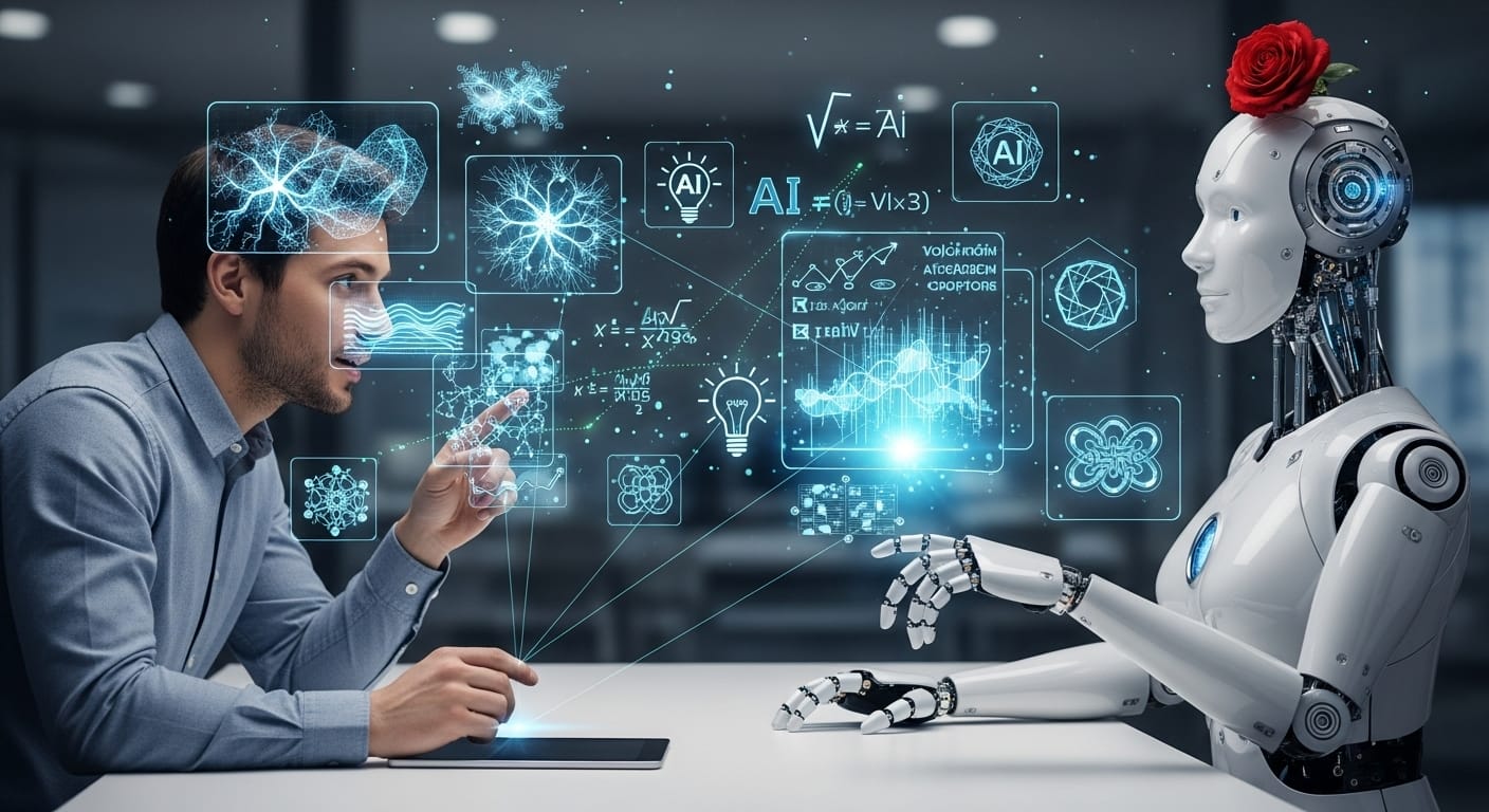 Chatgpt Projecten -humanoid and human at table 