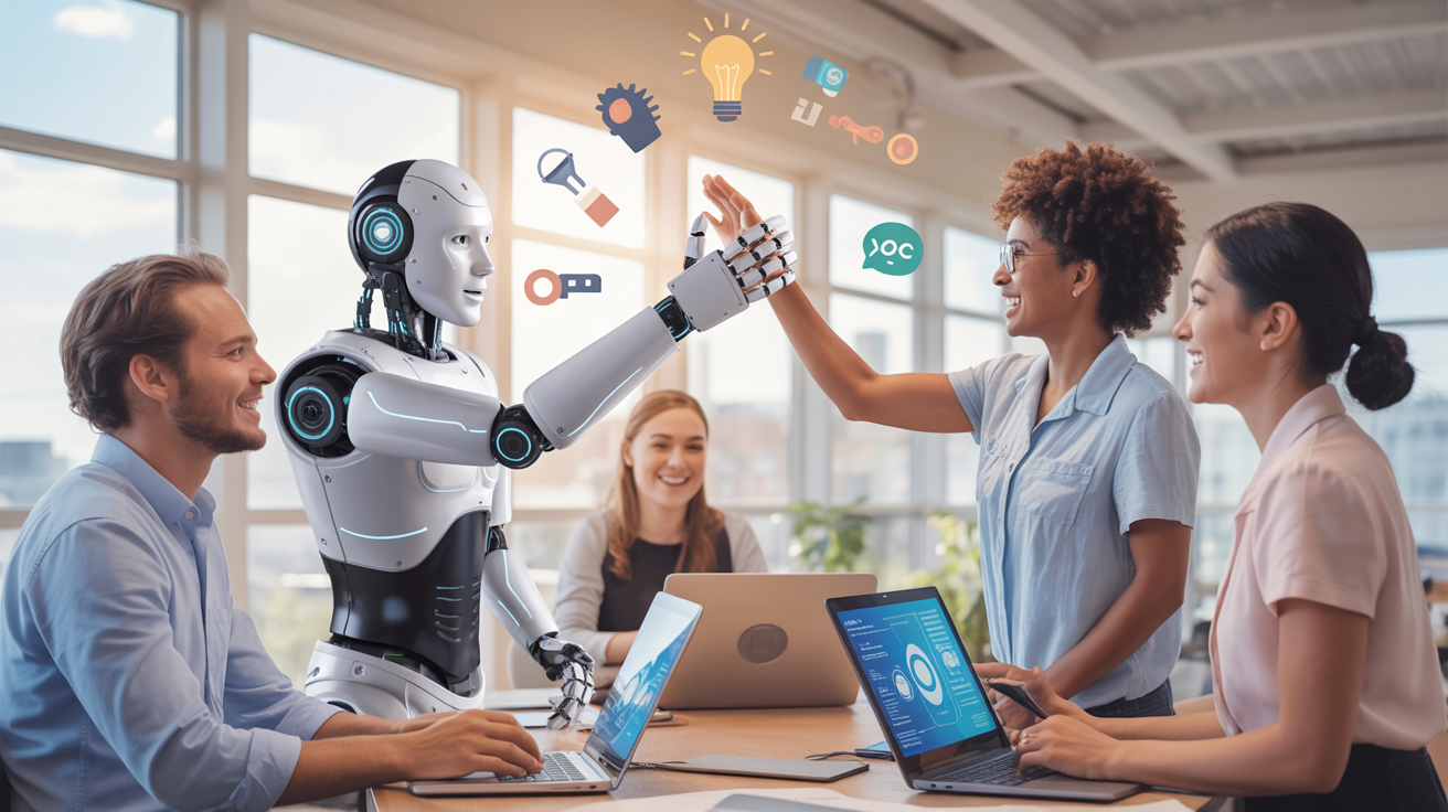 Veelvoorkomende misverstanden bij weerstand tegen ai - humanoid met mensen high five