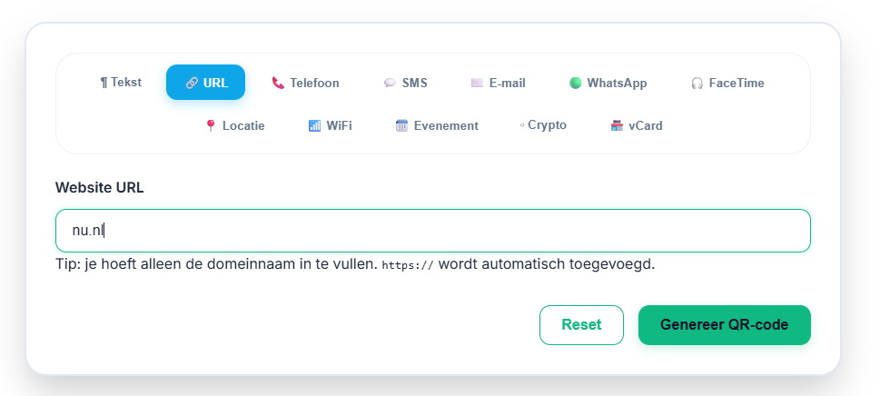 QRstudio in actie-screenshot
