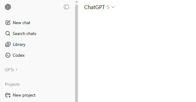 ChatGPT Projects screenshot