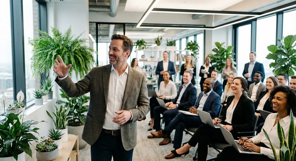 AI trainer in vol leslokaal