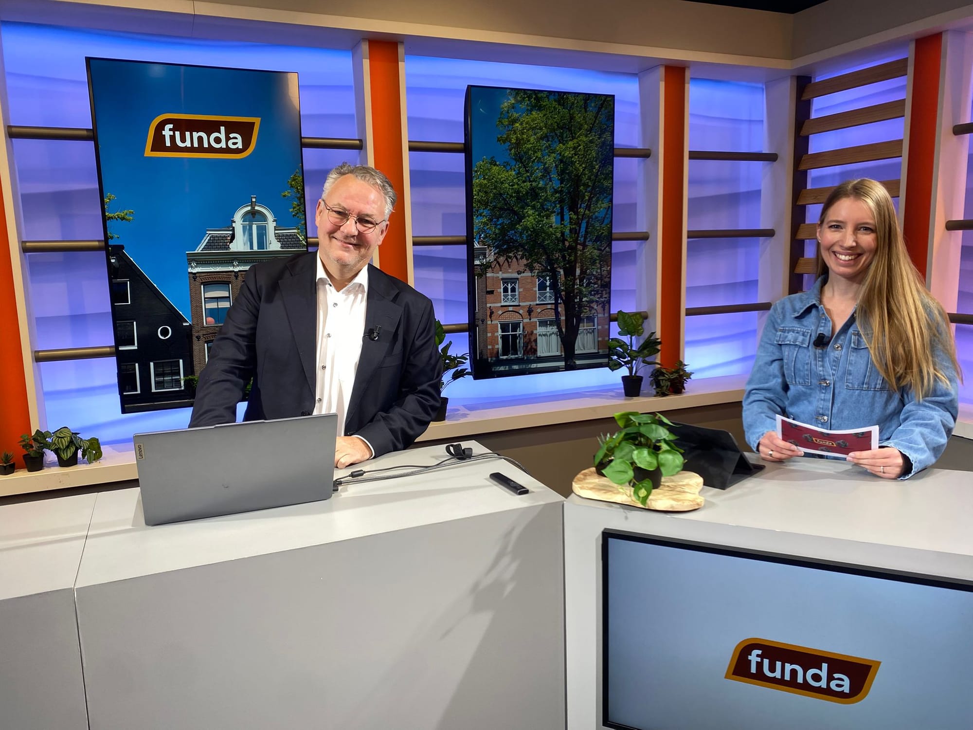 Barry van der Laan bij Funda webinar op 4-12-2025 met presentatrice Celine.