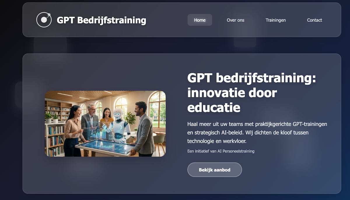 screenshot GPTbedrijfstraining.nl