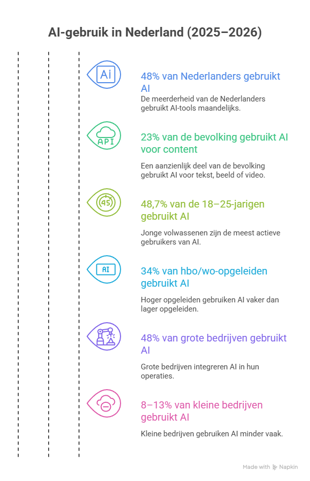 infographic on AI use in Nederland